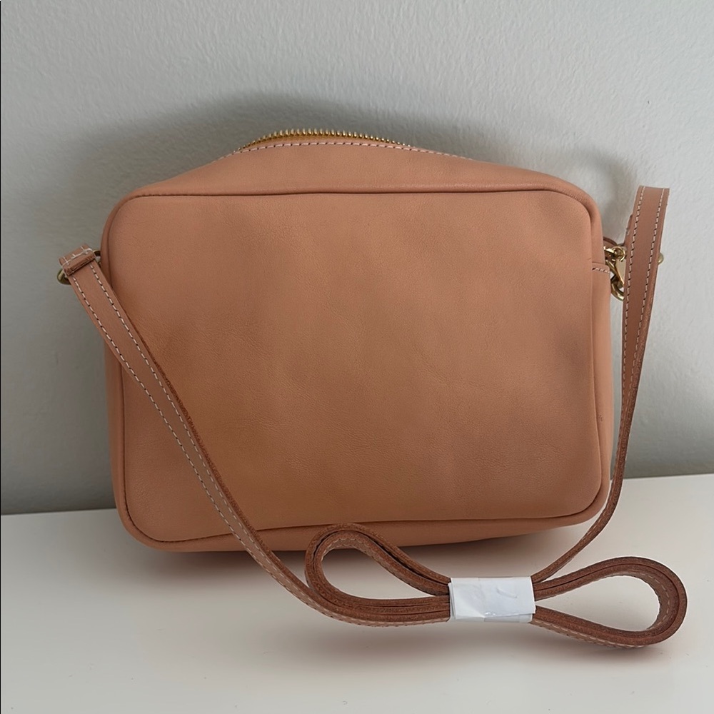 Clare V Tan Leather Crossbody Bag with Adjustable Strap